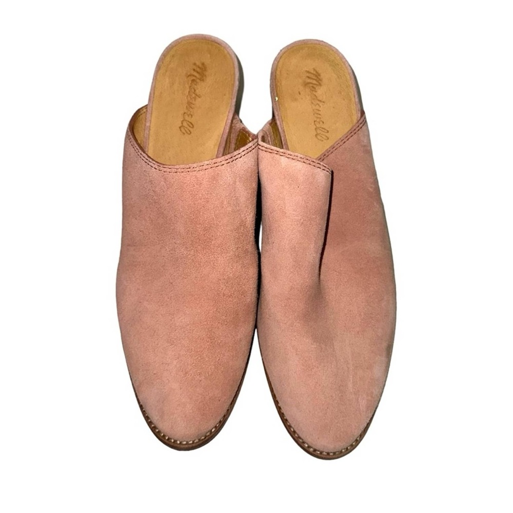 Madewell The Harper Pink Suede Block Heel Mule 9.5